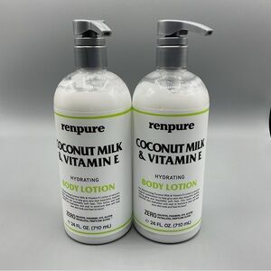 2 Pack Renpure Coconut Milk & Vitamin E Hydrating Body Lotion 24oz